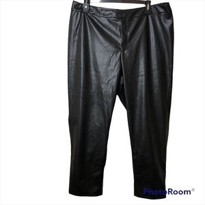 Ashley Stewart Women's Black Pleather Skin Pants Size 24